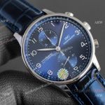 Swiss Replica IWC Portuguese Chronograph Blue Dial Watches Swiss A7750